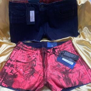 NWT BLEULAB reversible denim booty shorts